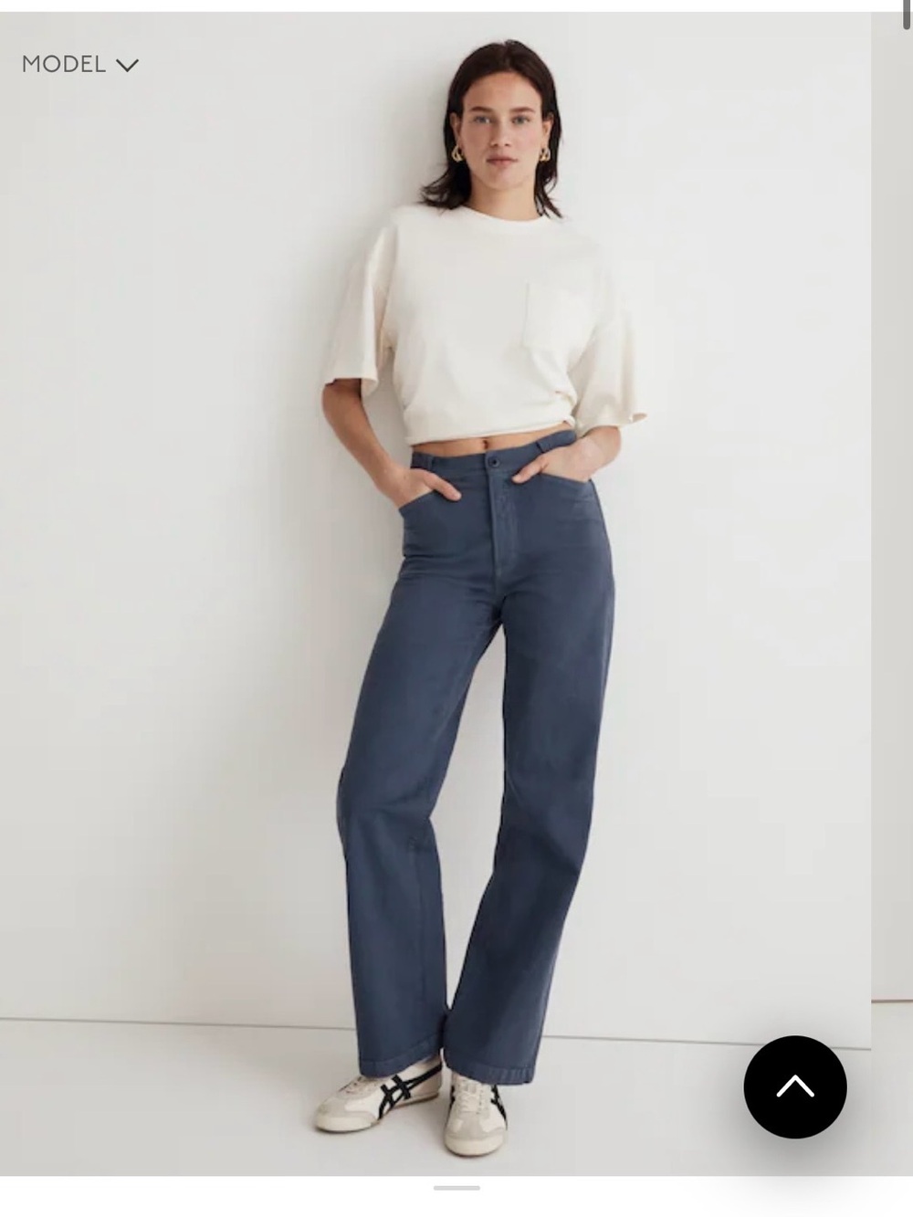 Madewell Wide Leg Emmett Pant in Dyed Garment Edition - Nighttime 28